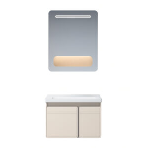 ZESTAW BOSTON BEŻOWY 60x50cm SZAFKA, UMYWALKA, LUSTRO