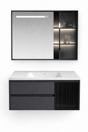 ZESTAW SYDNEY GRAFIT 80x50cm SZAFKA, UMYWALKA, LUSTRO