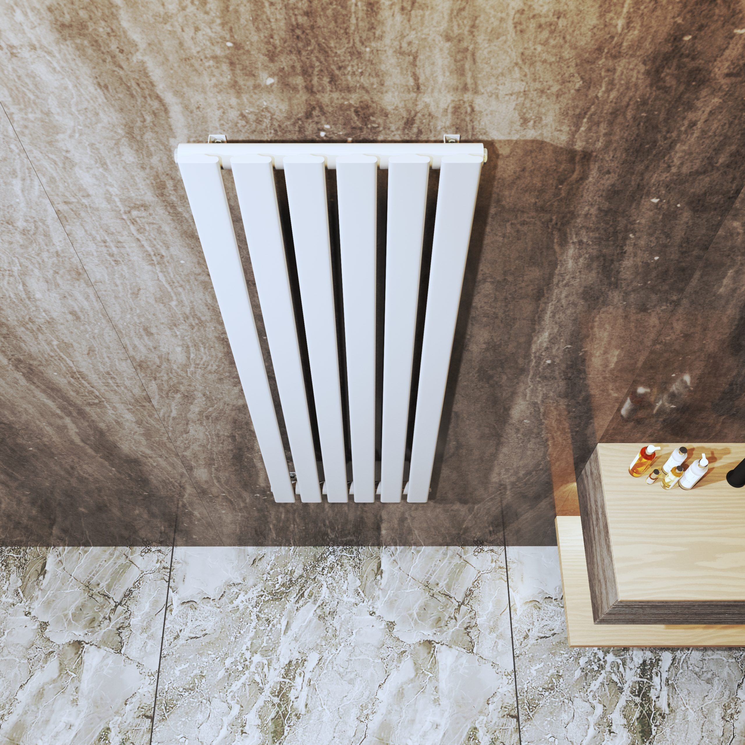 VERTICAL 1400x450 WHITE BATHROOM HEATER - Image 3