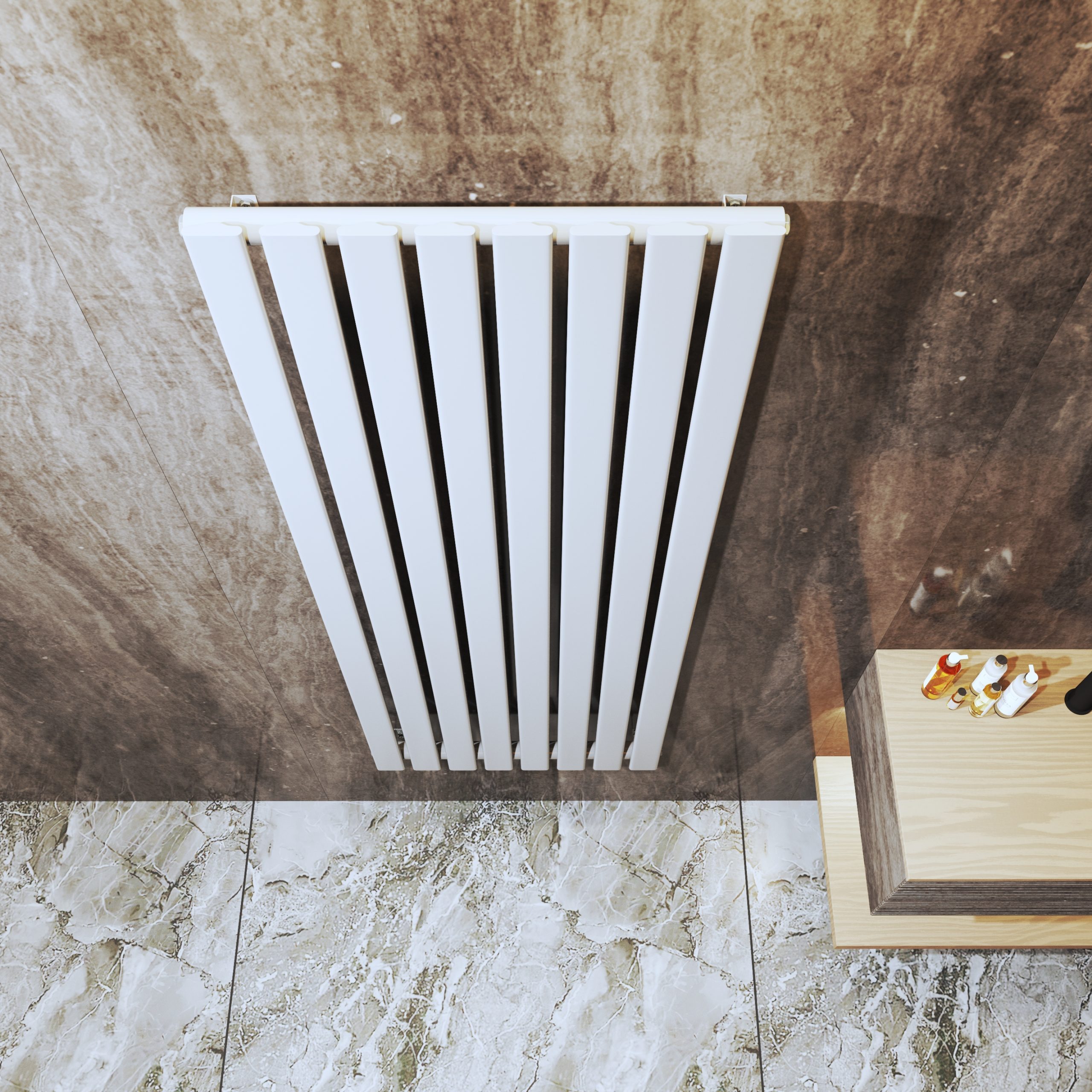 VERTICAL 1600x600 WHITE BATHROOM HEATER - Image 3