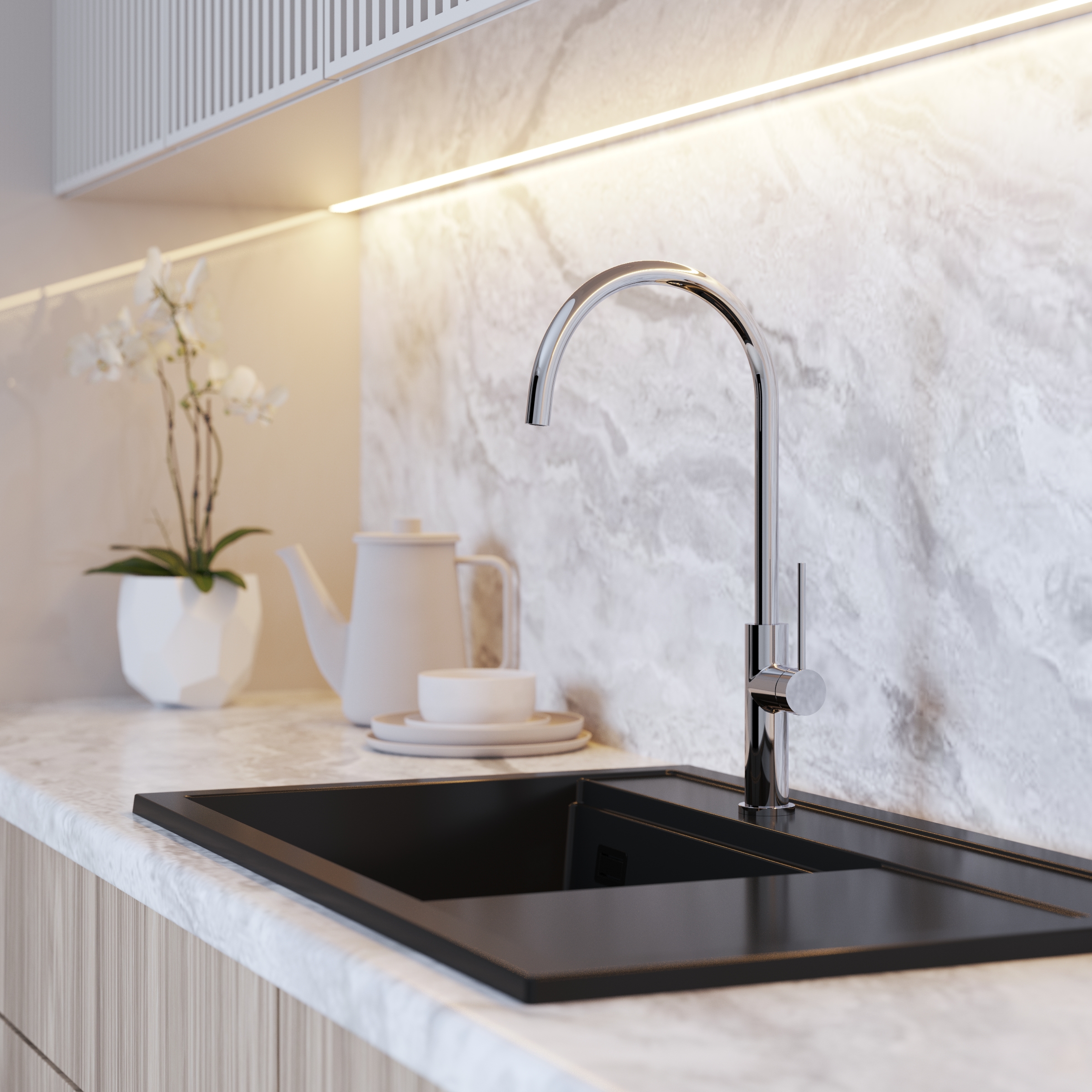 Deco slim chrome kitchen faucet - Image 3