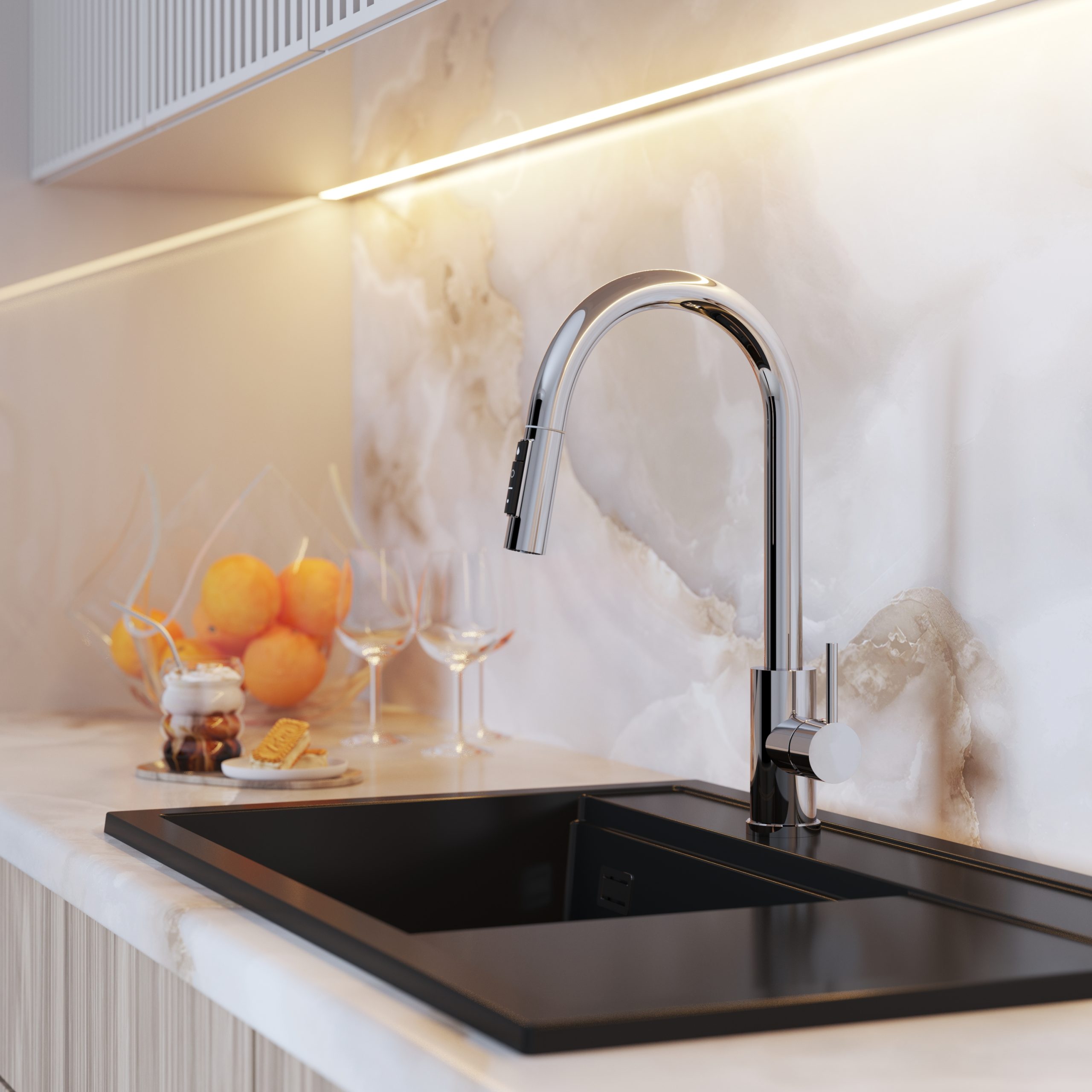 Taru slim kitchen faucet three-way chrome - Image 3